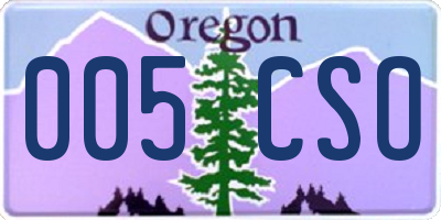 OR license plate 005CSO