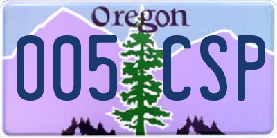 OR license plate 005CSP