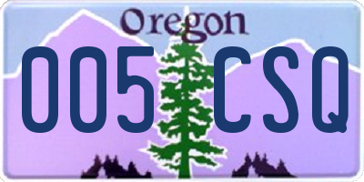 OR license plate 005CSQ