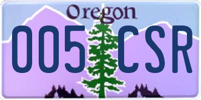 OR license plate 005CSR
