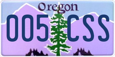 OR license plate 005CSS