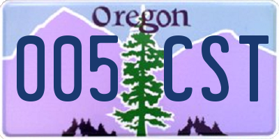 OR license plate 005CST