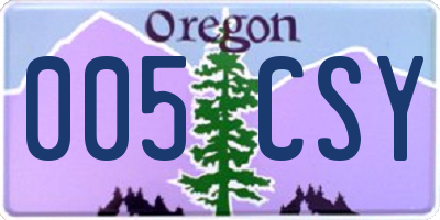 OR license plate 005CSY
