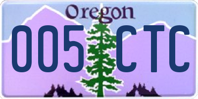 OR license plate 005CTC