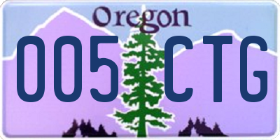 OR license plate 005CTG