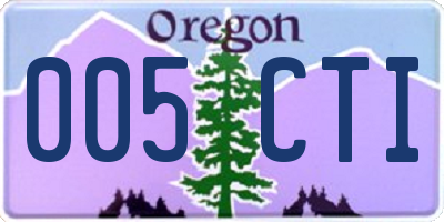 OR license plate 005CTI