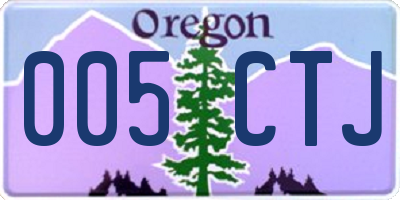 OR license plate 005CTJ