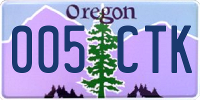 OR license plate 005CTK