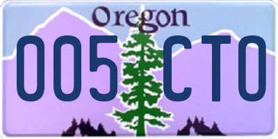 OR license plate 005CTO