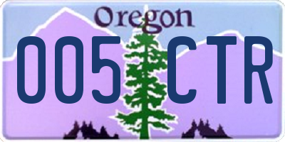 OR license plate 005CTR