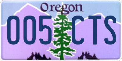 OR license plate 005CTS
