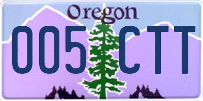 OR license plate 005CTT