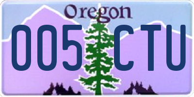 OR license plate 005CTU