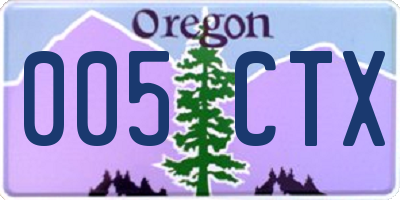 OR license plate 005CTX
