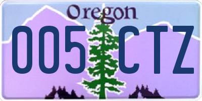 OR license plate 005CTZ