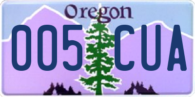 OR license plate 005CUA