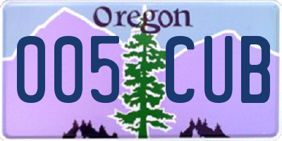 OR license plate 005CUB