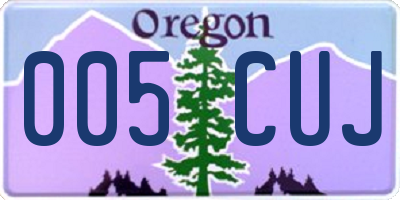 OR license plate 005CUJ