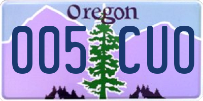 OR license plate 005CUO