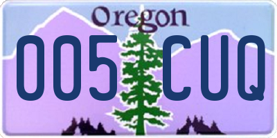 OR license plate 005CUQ
