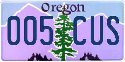 OR license plate 005CUS