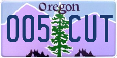 OR license plate 005CUT