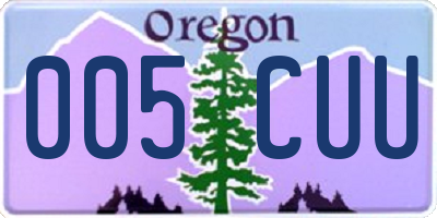 OR license plate 005CUU
