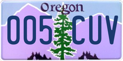 OR license plate 005CUV