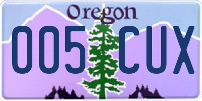 OR license plate 005CUX