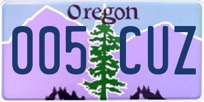 OR license plate 005CUZ