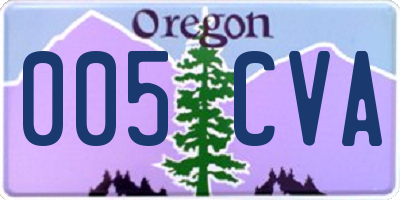 OR license plate 005CVA