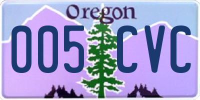 OR license plate 005CVC