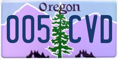 OR license plate 005CVD
