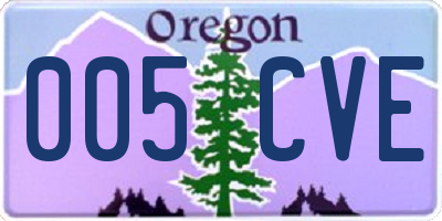 OR license plate 005CVE