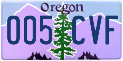OR license plate 005CVF