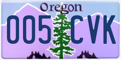 OR license plate 005CVK