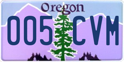 OR license plate 005CVM