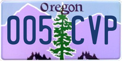 OR license plate 005CVP
