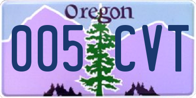 OR license plate 005CVT