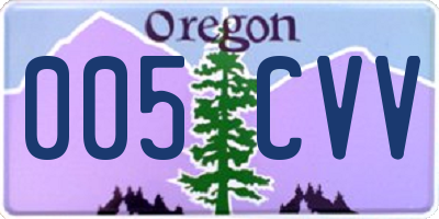 OR license plate 005CVV