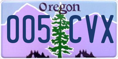 OR license plate 005CVX