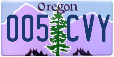 OR license plate 005CVY