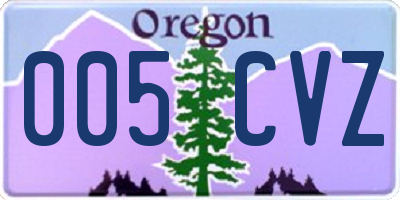 OR license plate 005CVZ