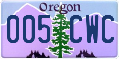 OR license plate 005CWC