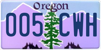 OR license plate 005CWH