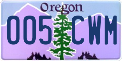 OR license plate 005CWM