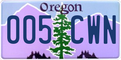 OR license plate 005CWN