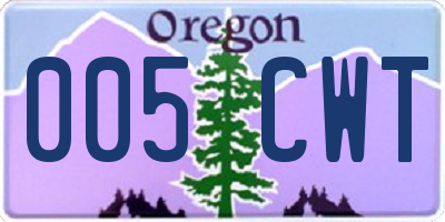 OR license plate 005CWT