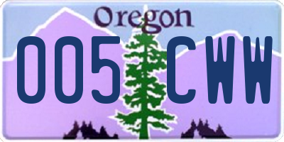 OR license plate 005CWW