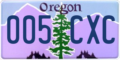 OR license plate 005CXC